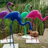 公園仿真火烈鳥雕塑