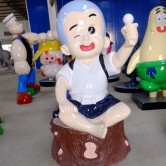 廣州學校定制玻璃鋼卡通雕塑一休哥豎立好榜樣