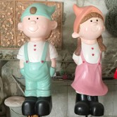 玻璃鋼男孩女孩雕塑