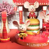 玻璃鋼卡通生肖鼠雕塑